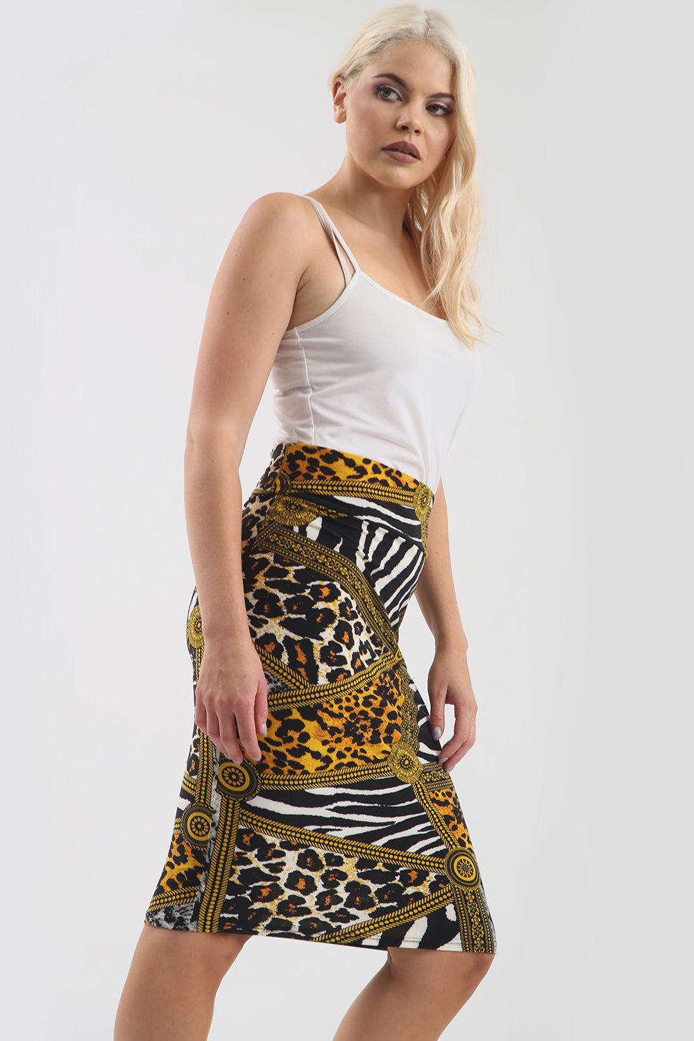 Jessica High Waisted Leopard Print Midi Skirt - bejealous-com