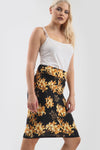 Jessica High Waisted Tropical Bodycon Midi Skirt - bejealous-com