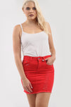 Leona High Waist Ripped Denim Mini Skirt - bejealous-com