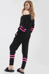 Bardot Neon Striped Knitted Lounge Wear Coord - bejealous-com