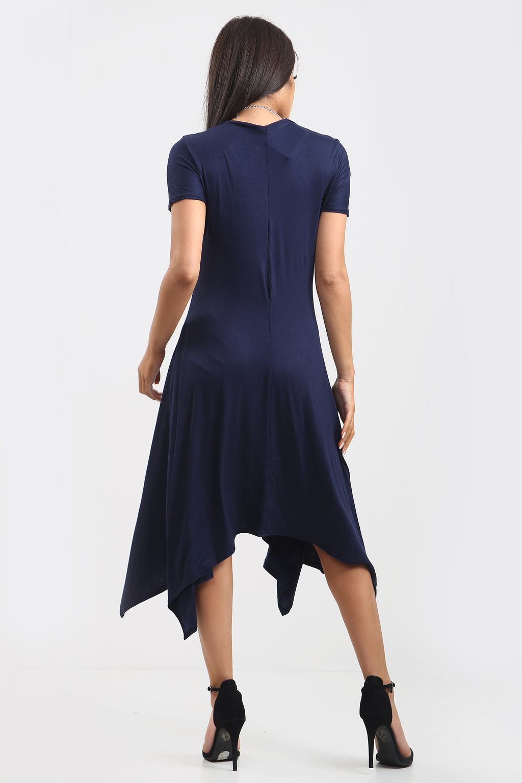 Chloe Hanky Hem Stretchy Swing Midi Dress