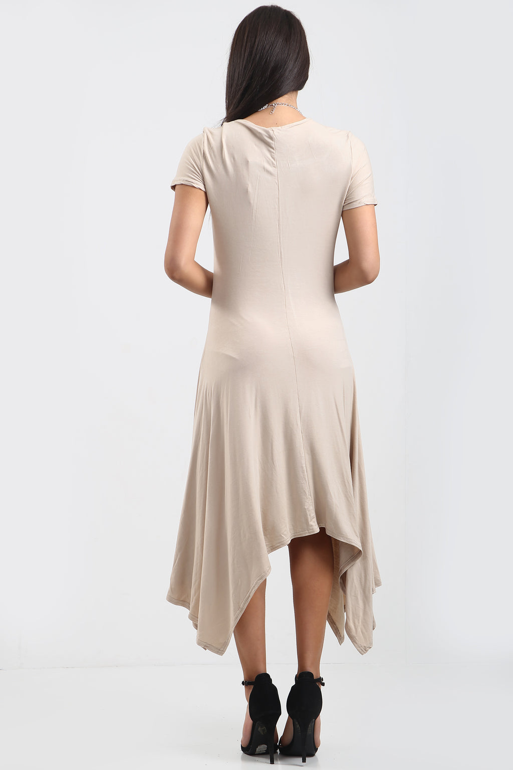 Chloe Hanky Hem Stretchy Swing Midi Dress