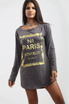 Mia NI Paris Boutique HiLo Dipped Hem Top