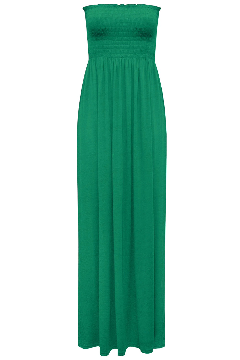 Black Strapless Sheering Bandeau Maxi Dress