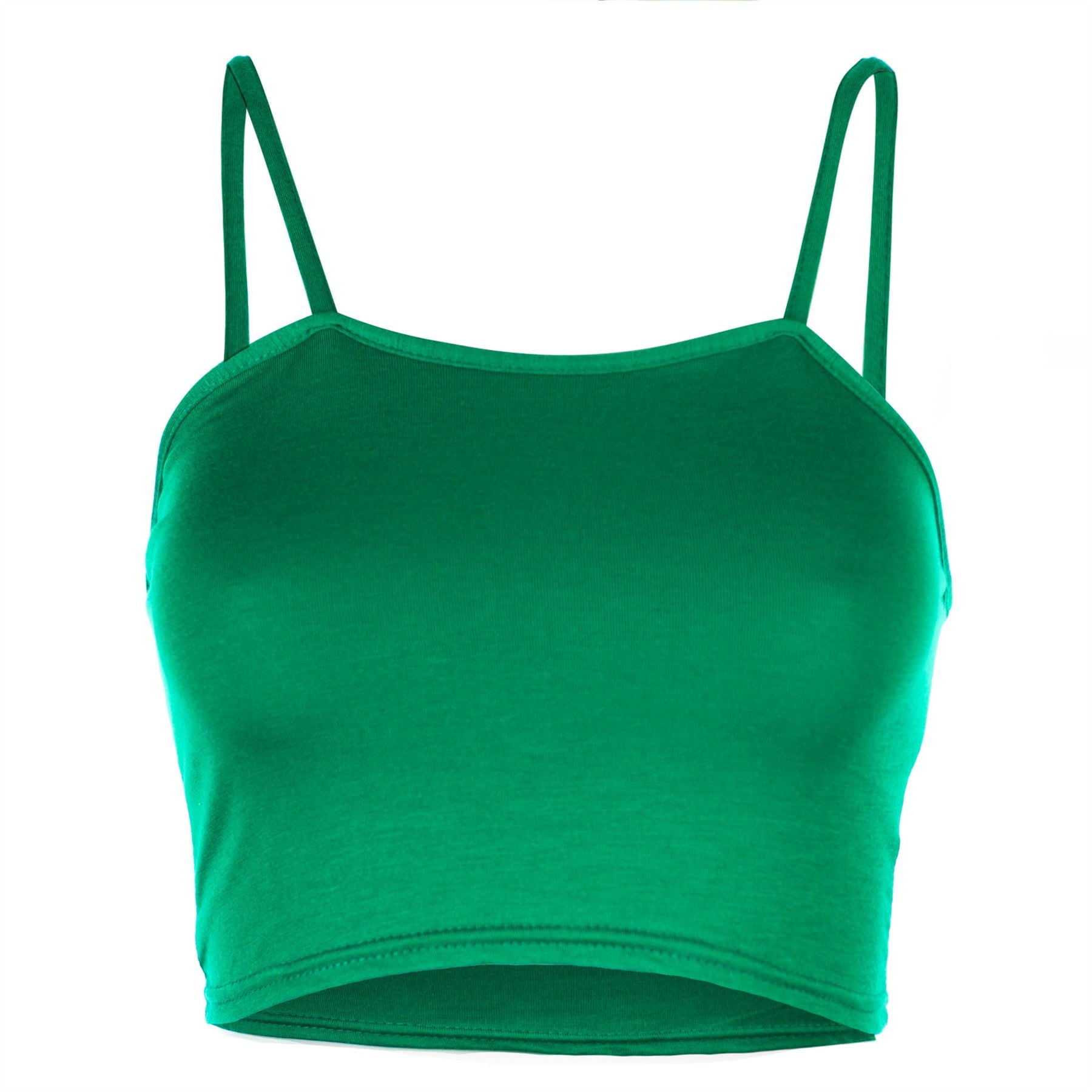 Carrieanne Strappy Cami Basic Jersey Crop Top