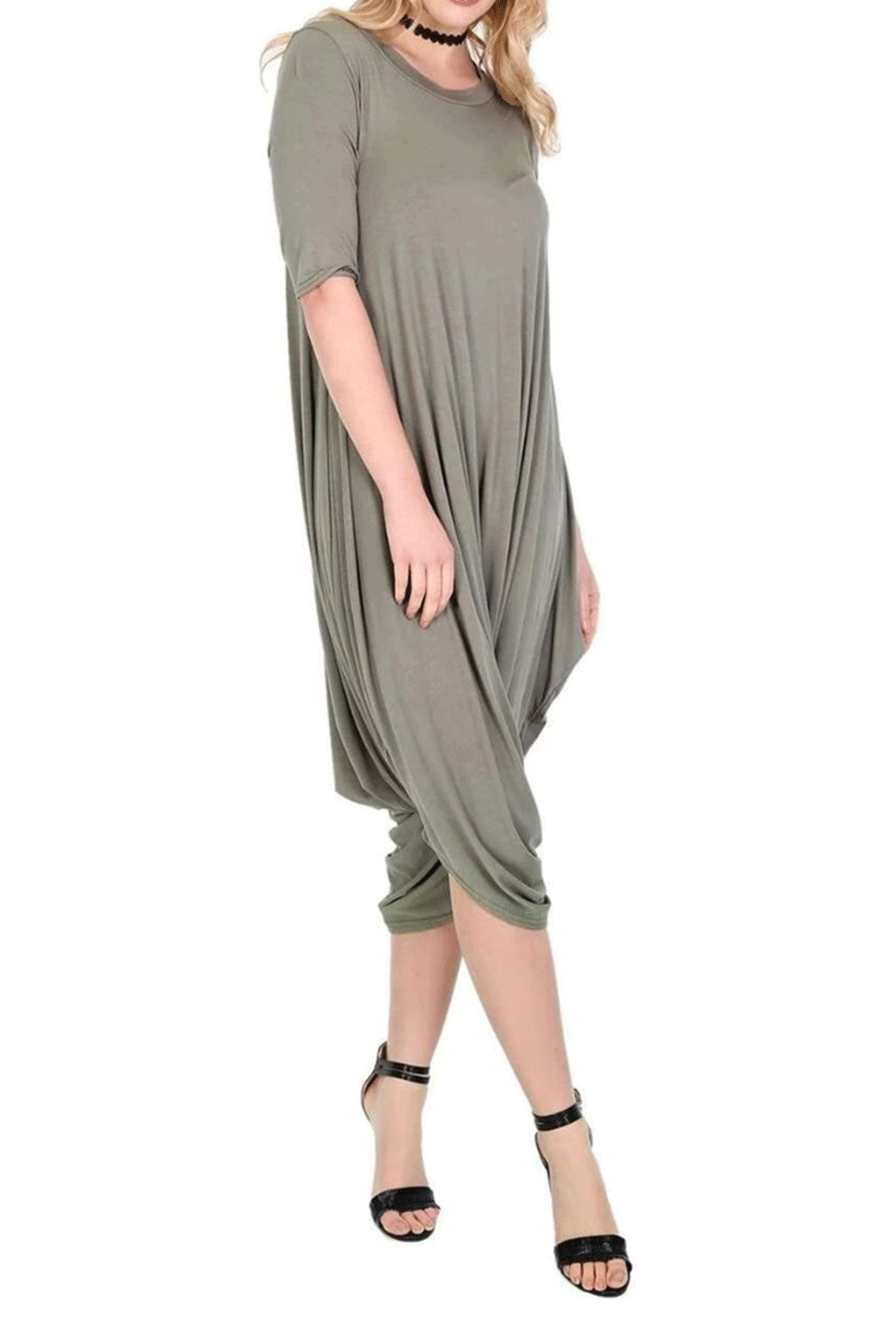 Lauren Draped Hareem Romper Jumpsuit