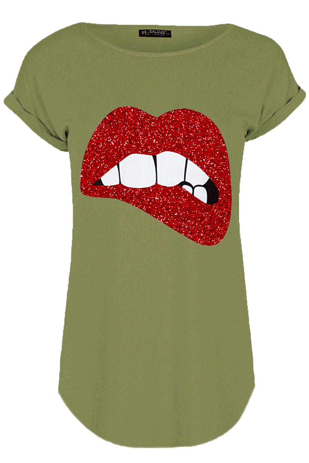 Graphic Print Turn Up Sleeve Baggy Tshirt