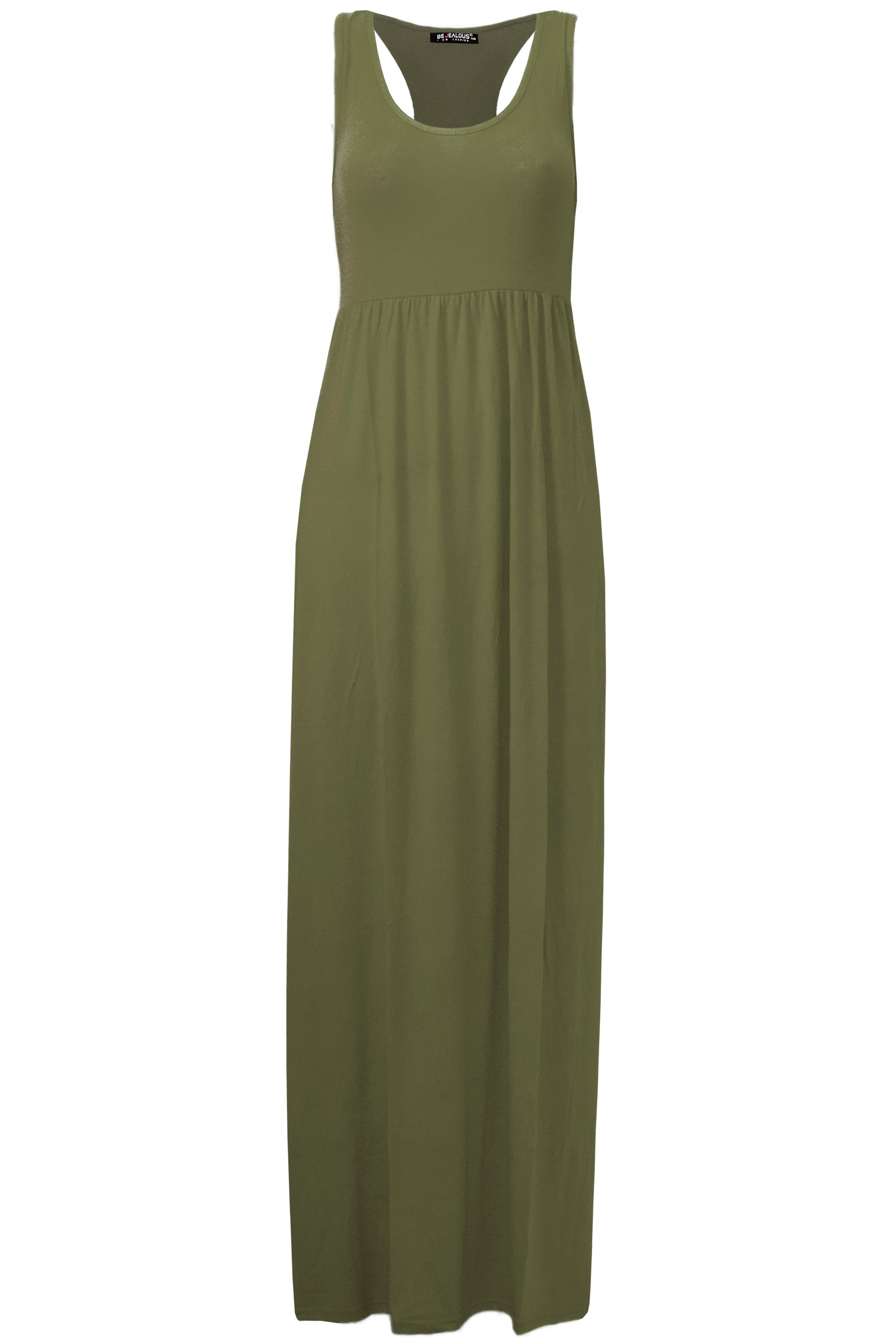 Jersey Sleeveless Maxi Dress with Pockets