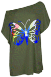 Lisa Rainbow Butterfly Batwing Oversized Baggy Basic T Shirt
