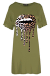 Aria Leopard Lips Oversized T-Shirt Dress