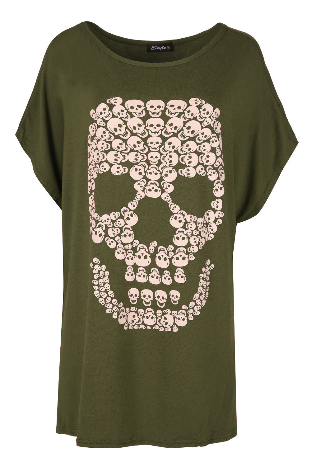 Hailie Plus Skull Print Oversize Tshirt