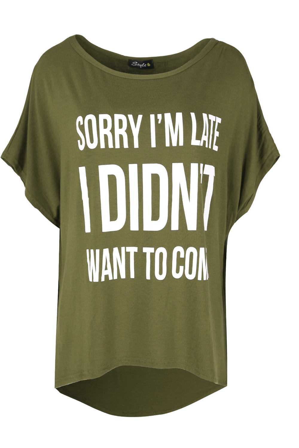 Kassie Roll Sleeve Slogan Print Tshirt