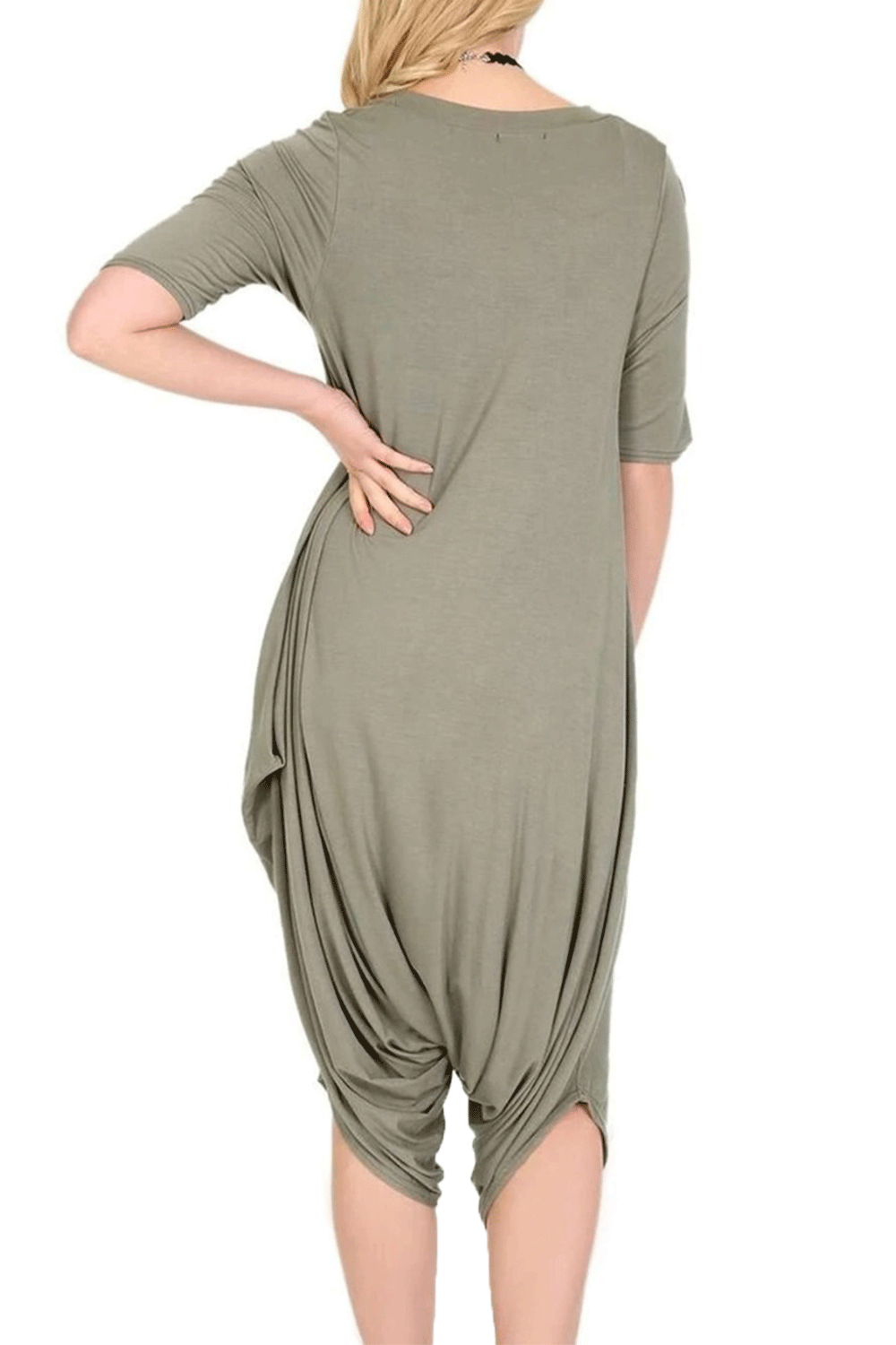 Lauren Draped Hareem Romper Jumpsuit