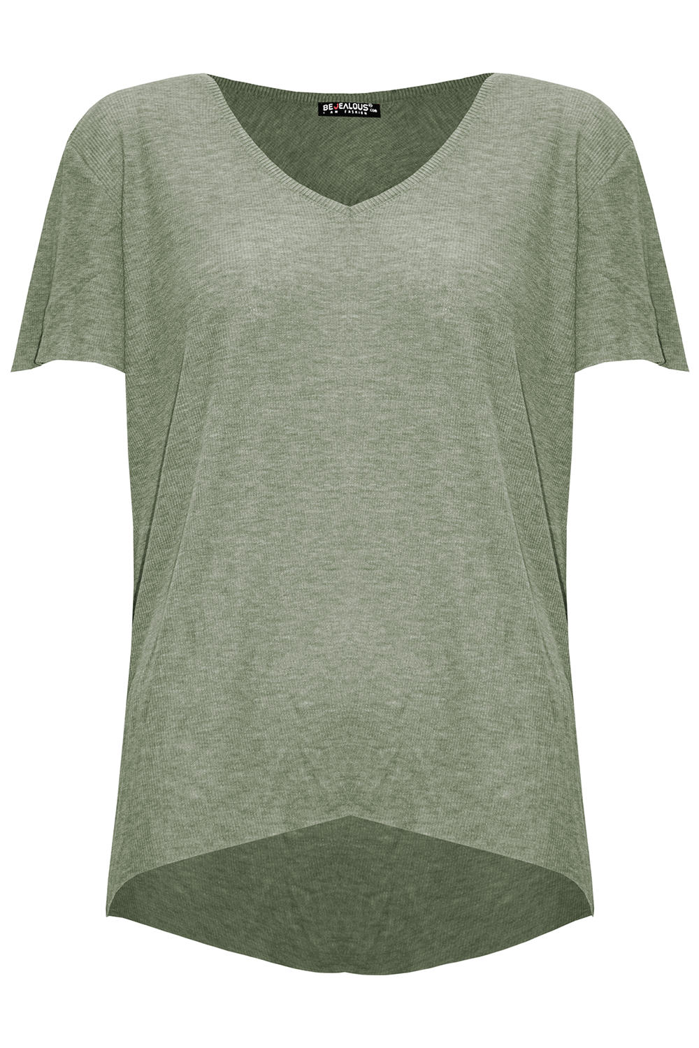 Ava V Neck Baggy Hi Lo Basic T Shirt
