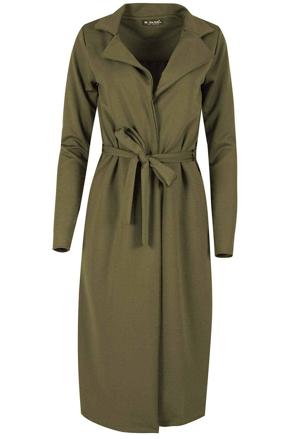 Danni Long Sleeve Belted Waterfall Midi Jacket