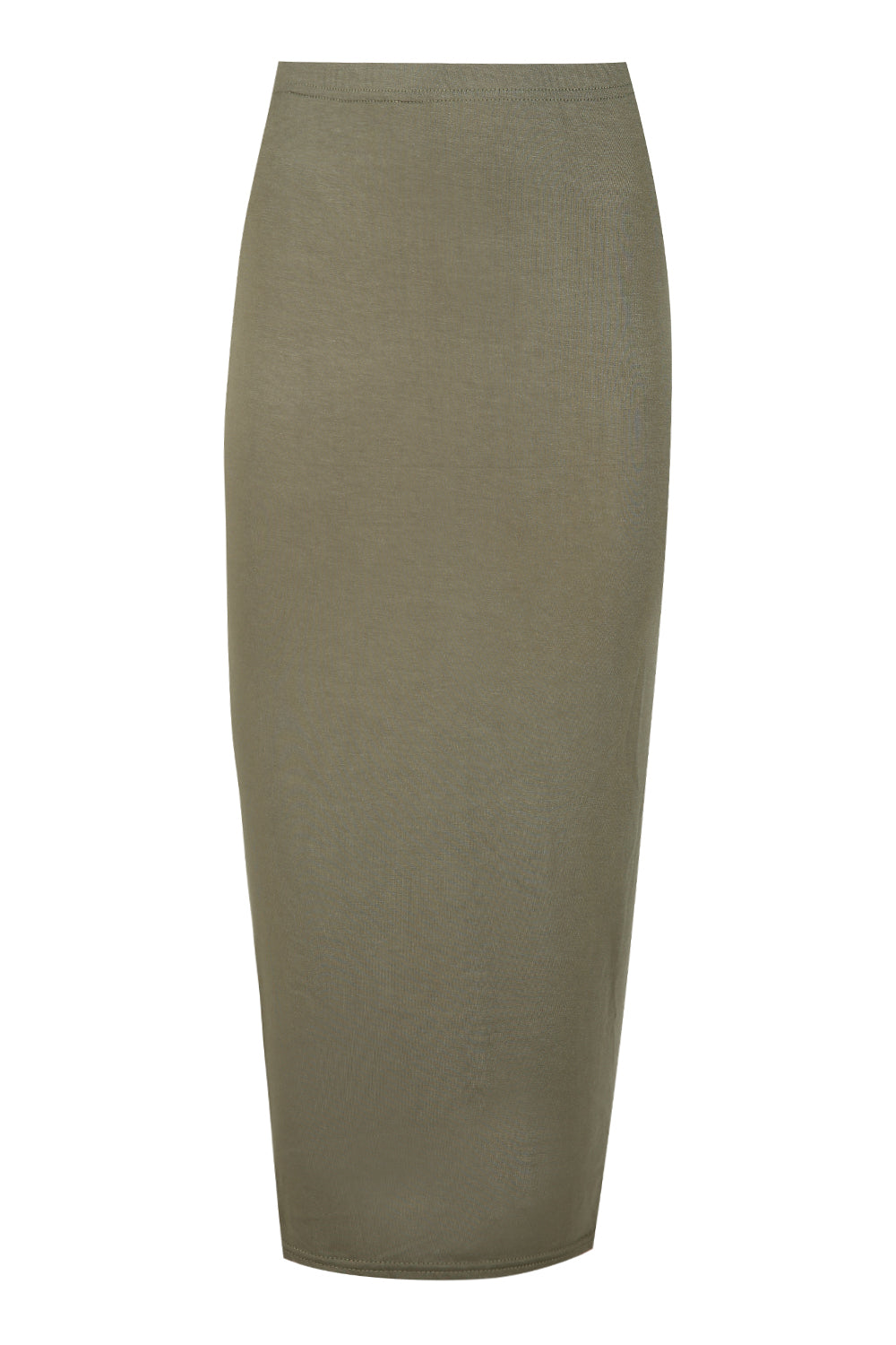 High Waist Burgundy Basic Jersey Maxi Pencil Skirt