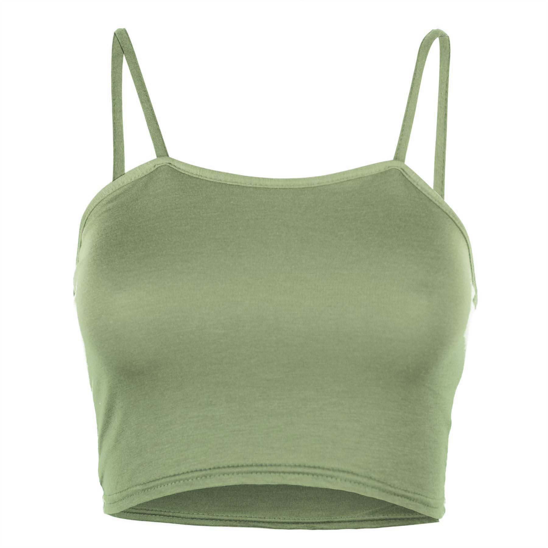 Carrieanne Strappy Cami Basic Jersey Crop Top