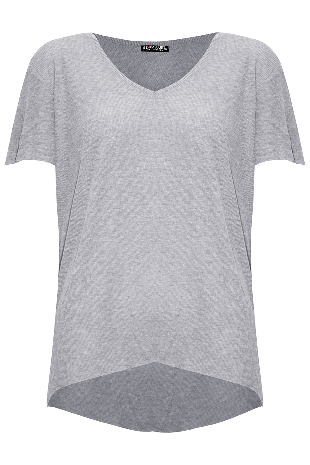 Ava V Neck Baggy Hi Lo Basic T Shirt