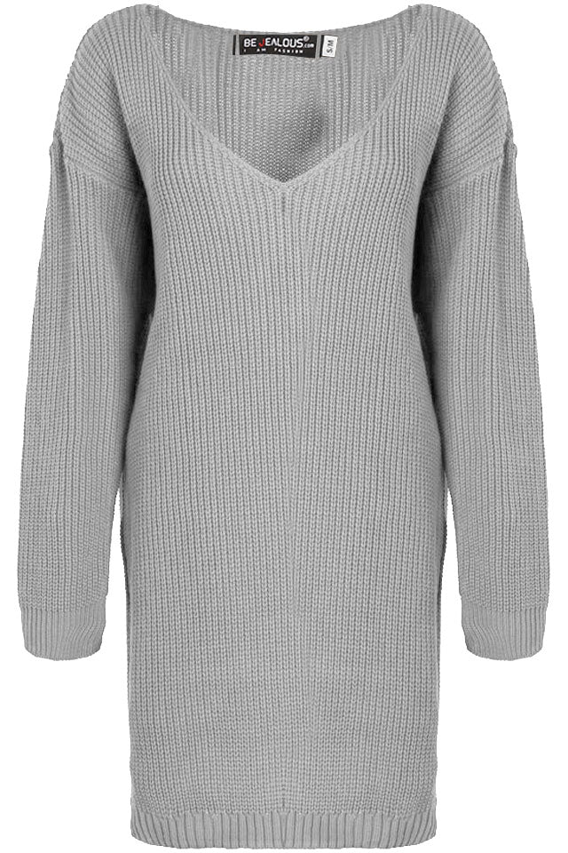 V Neck Chunky Knit Oversize Jumper