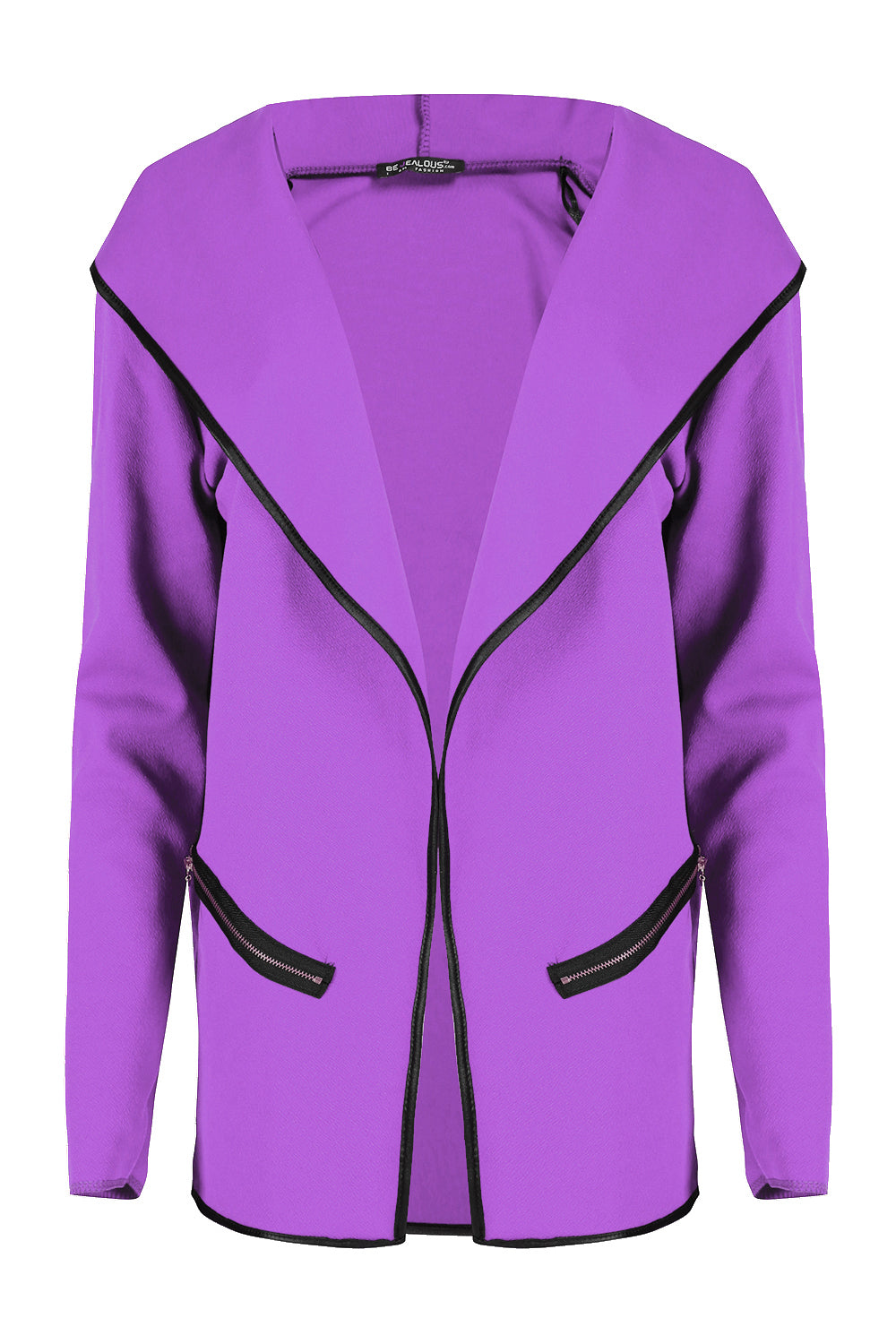 Sasha Contrast Piped Hooded Cardigan Jacket