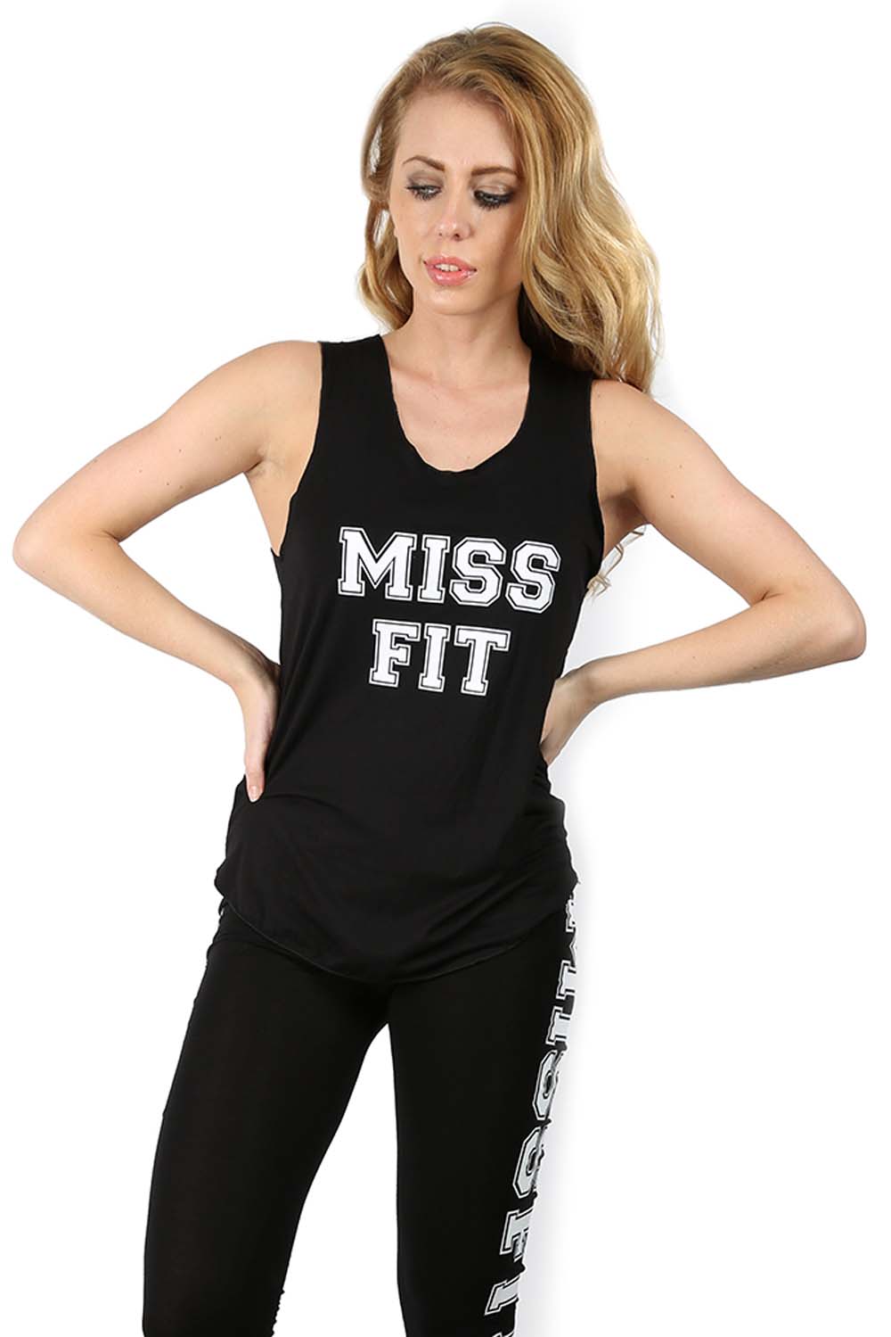 Amelia Sleeveless Slogan Gym Vest