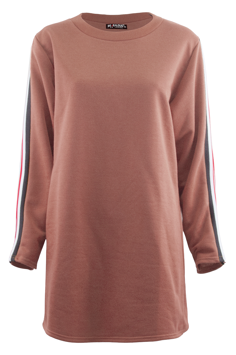 Amelie Stripe Sleeve Oversized Jumper Dress - Be Jealous