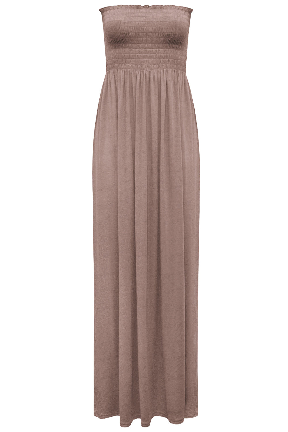 Kiana Ruched Bandeau Jersey Maxi Dress