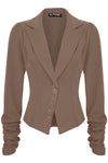 Lily 6 Buttons Ruched Long Sleeve Jacket Blazer