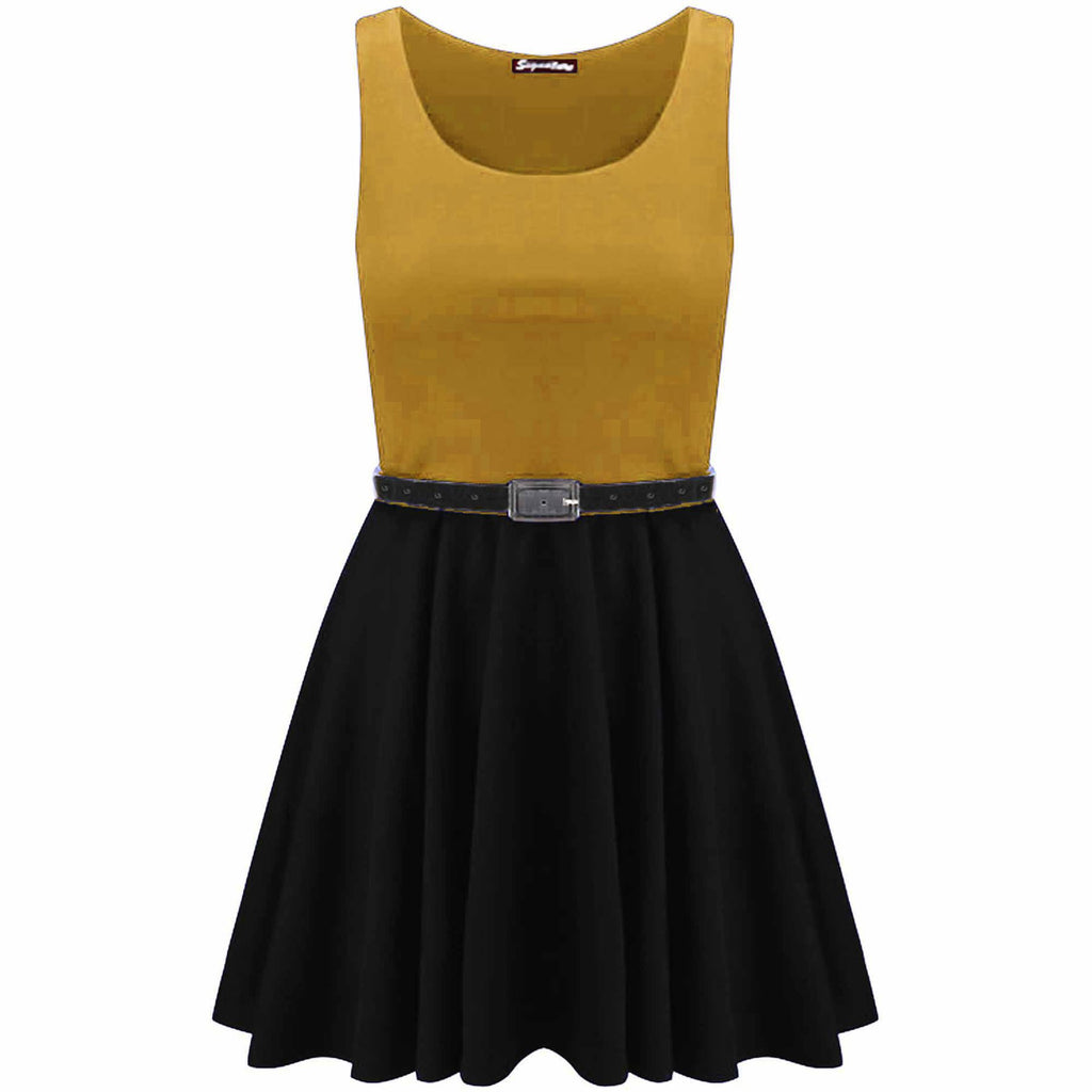 Ilizia Colour Block Sleeveless Skater Dress