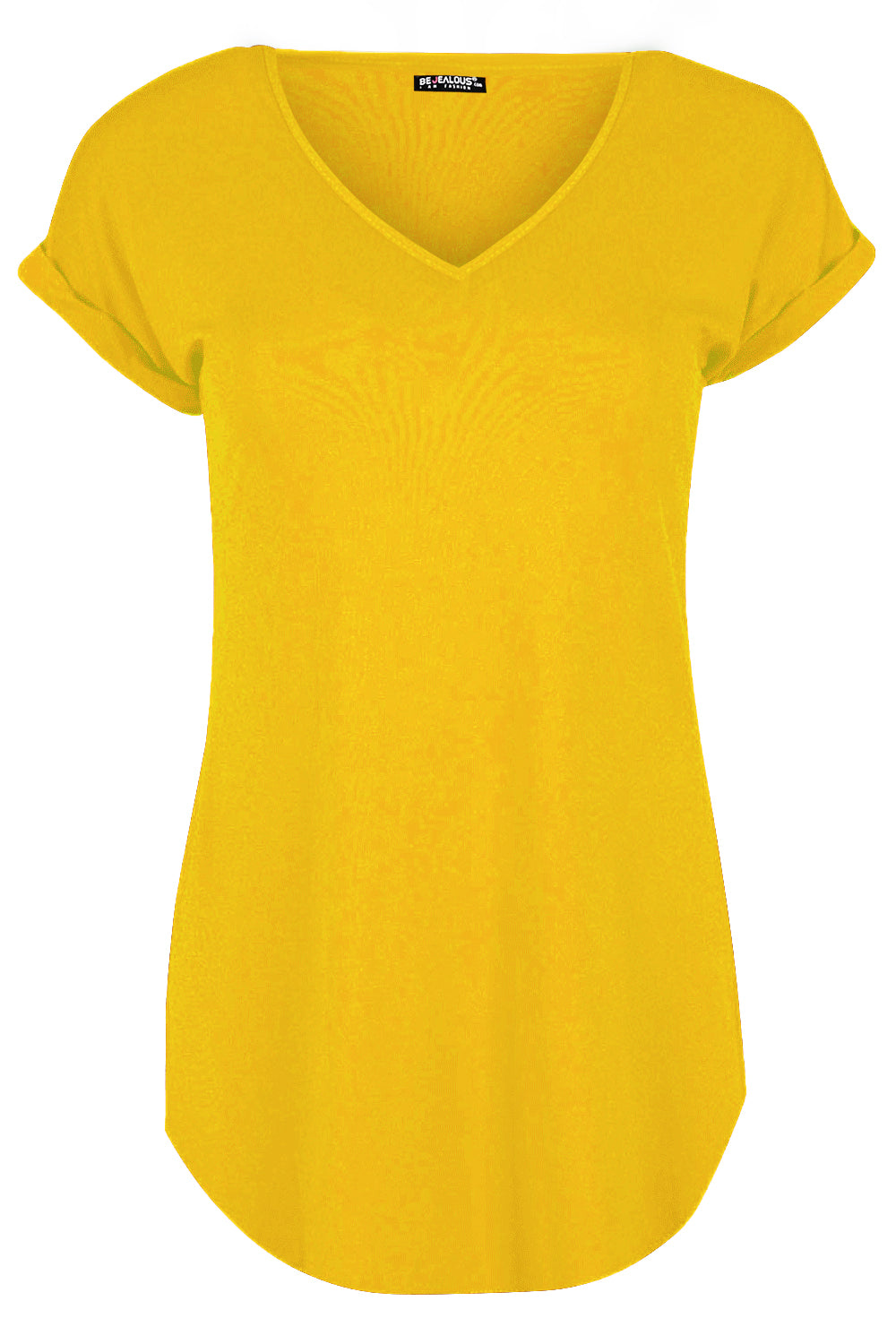 Isla Plain V Neck Curved Hem T Shirt