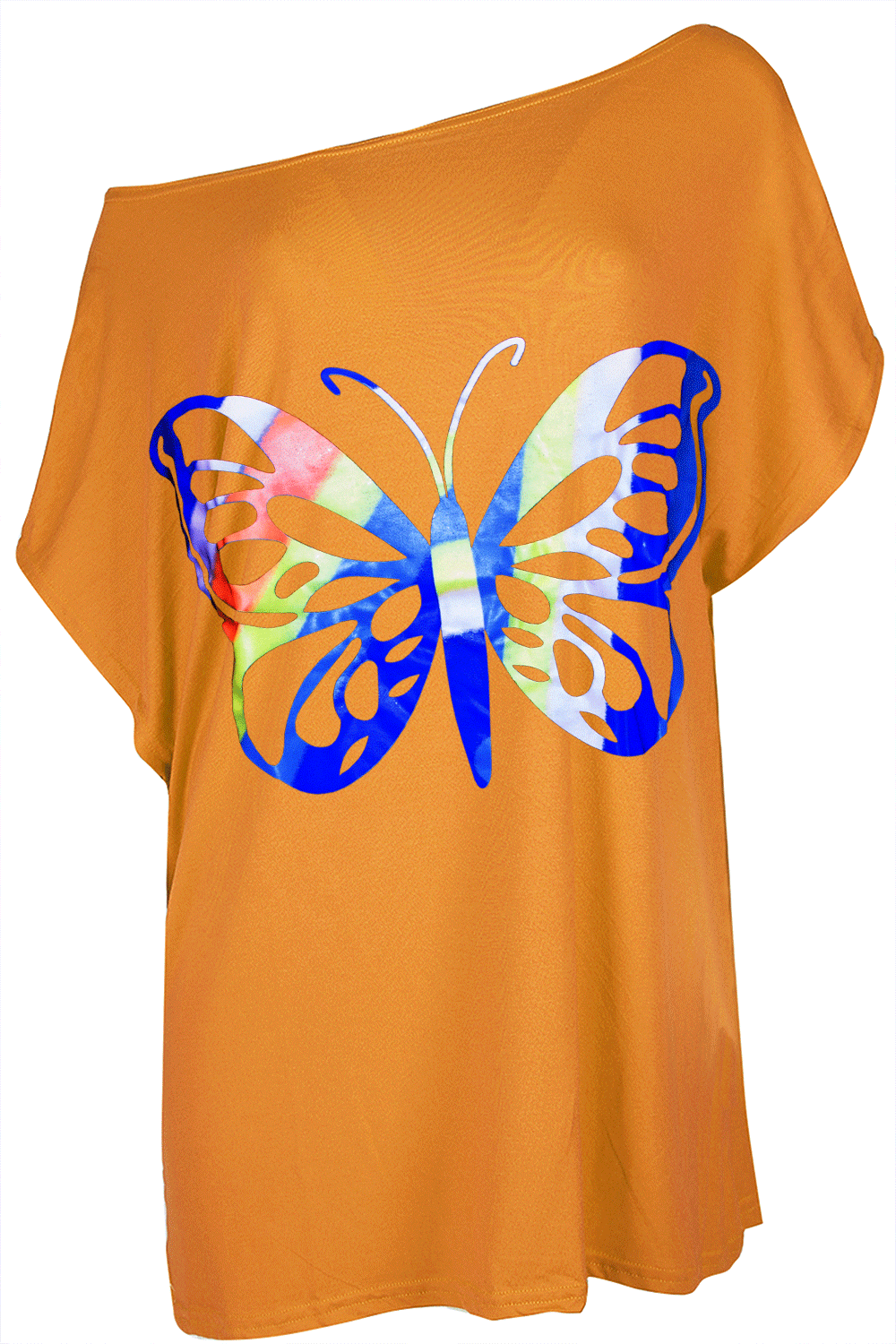 Lisa Rainbow Butterfly Batwing Oversized Baggy Basic T Shirt