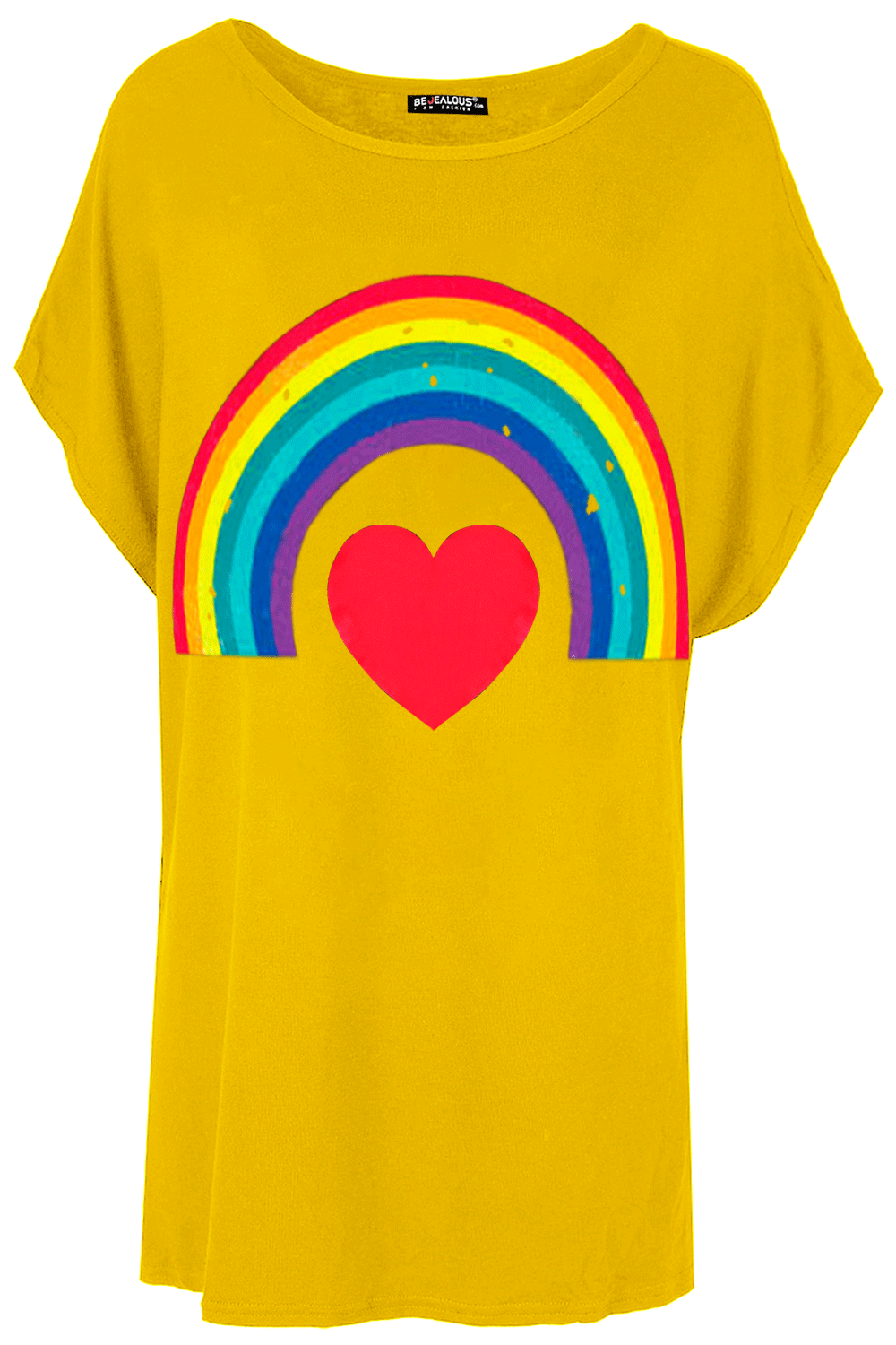 Aria Rainbow Heart Batwing Oversized T Shirt