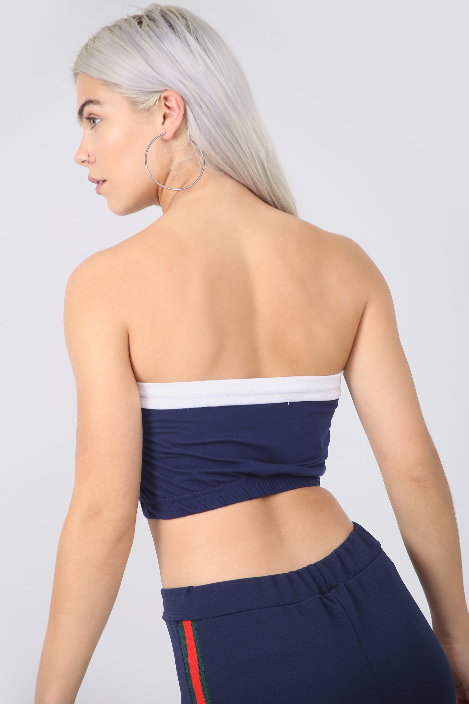 Basic Jersey Monochrome Bandeau Crop Top - bejealous-com