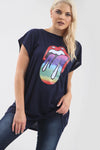 Rainbow Graphic Print Oversized Bat Wing Tshirt - bejealous-com