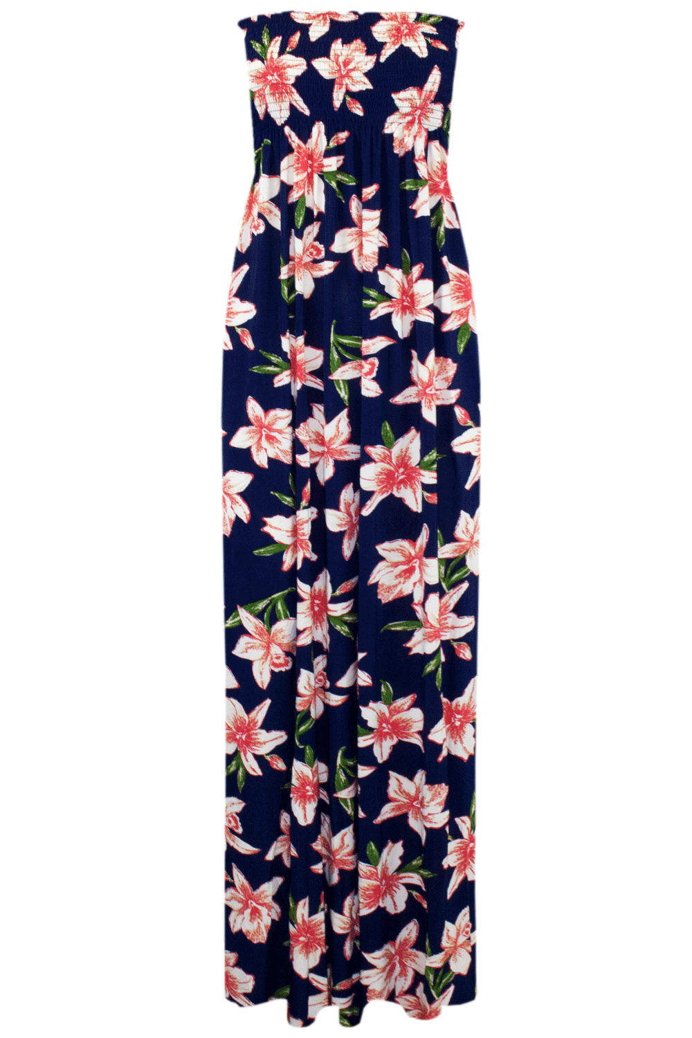 Tropical Print Bardot Cream Maxi Dress