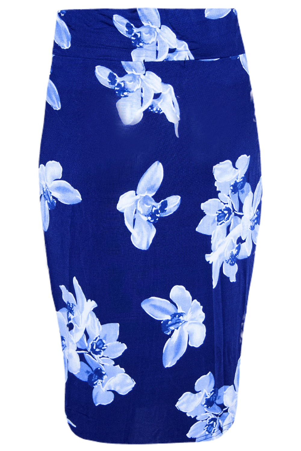 Cream High Waisted Tropical Print Midi Skirt