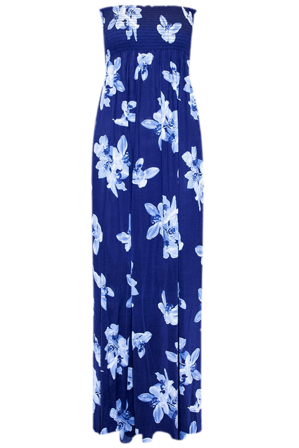 Tropical Print Bardot Cream Maxi Dress