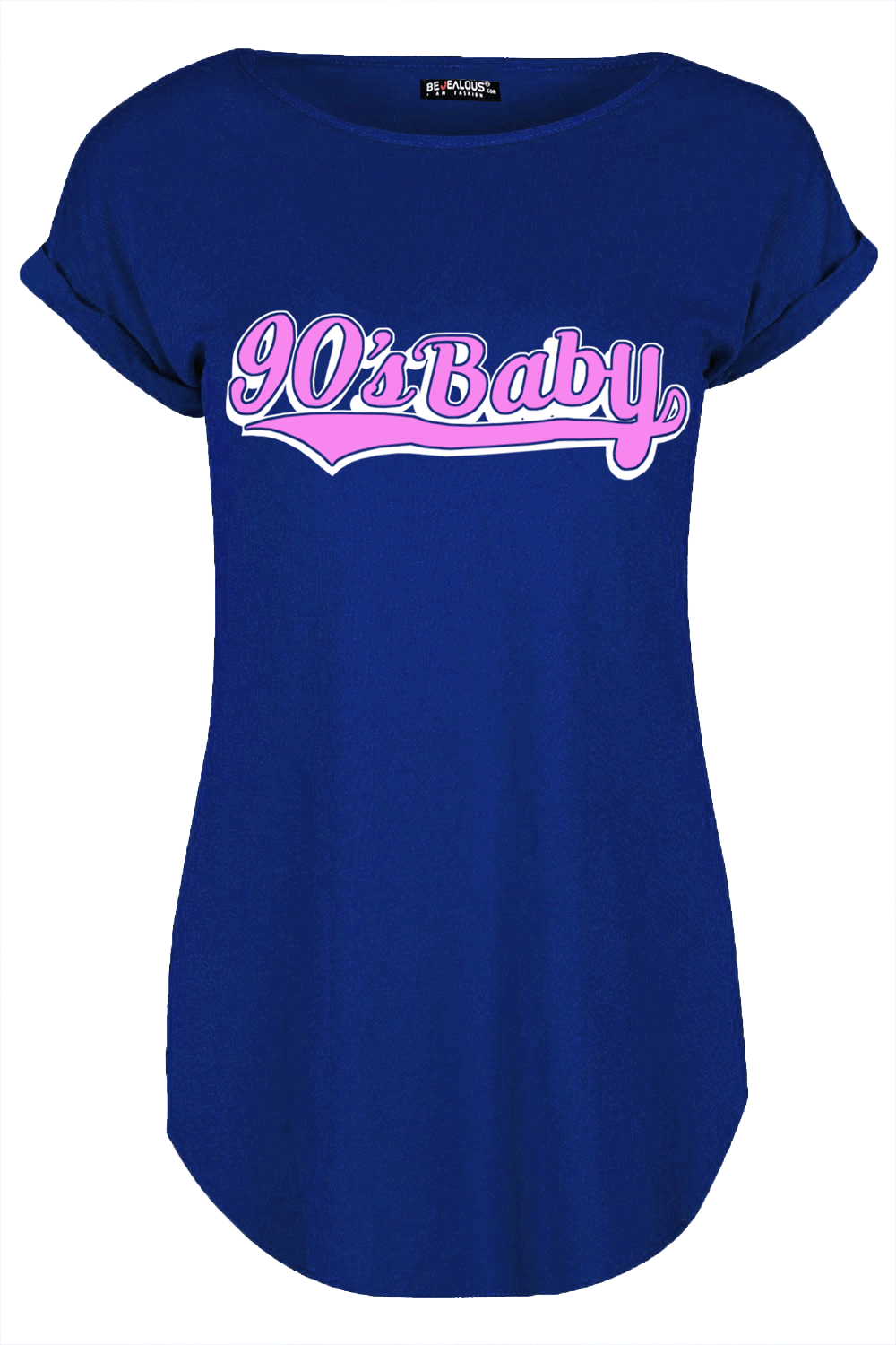 Lily 90s Baby Printed Curved Hem Turn Up T Shirt