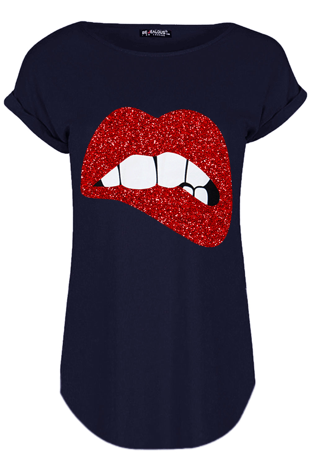 Graphic Print Turn Up Sleeve Baggy Tshirt