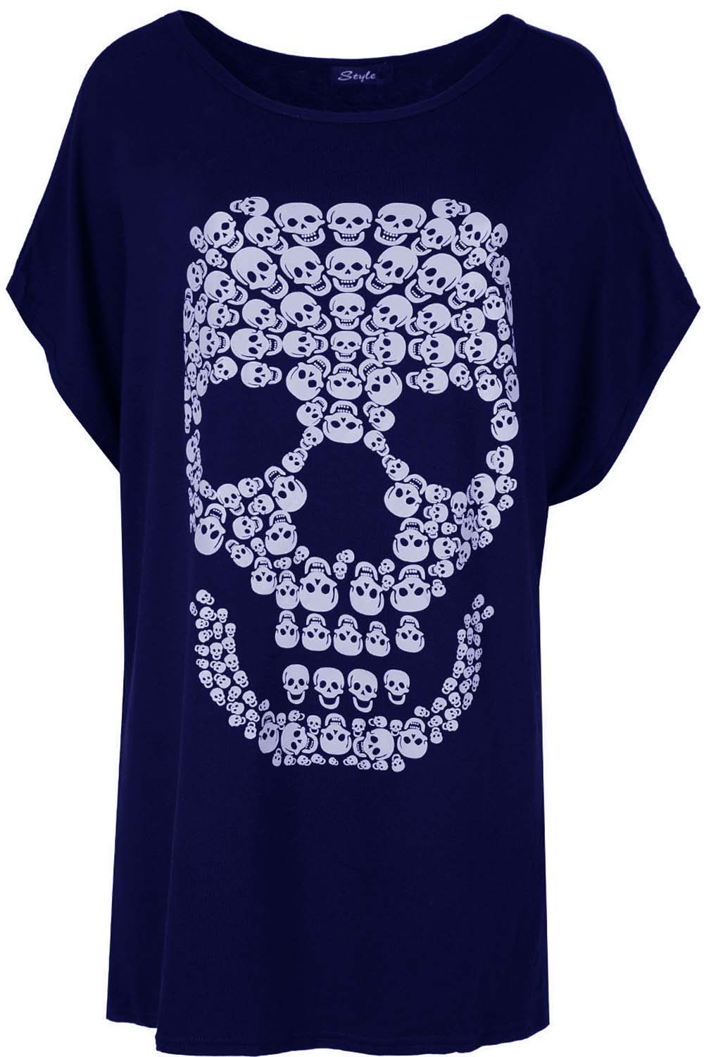 Hailie Plus Skull Print Oversize Tshirt