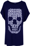 Hailie Plus Skull Print Oversize Tshirt