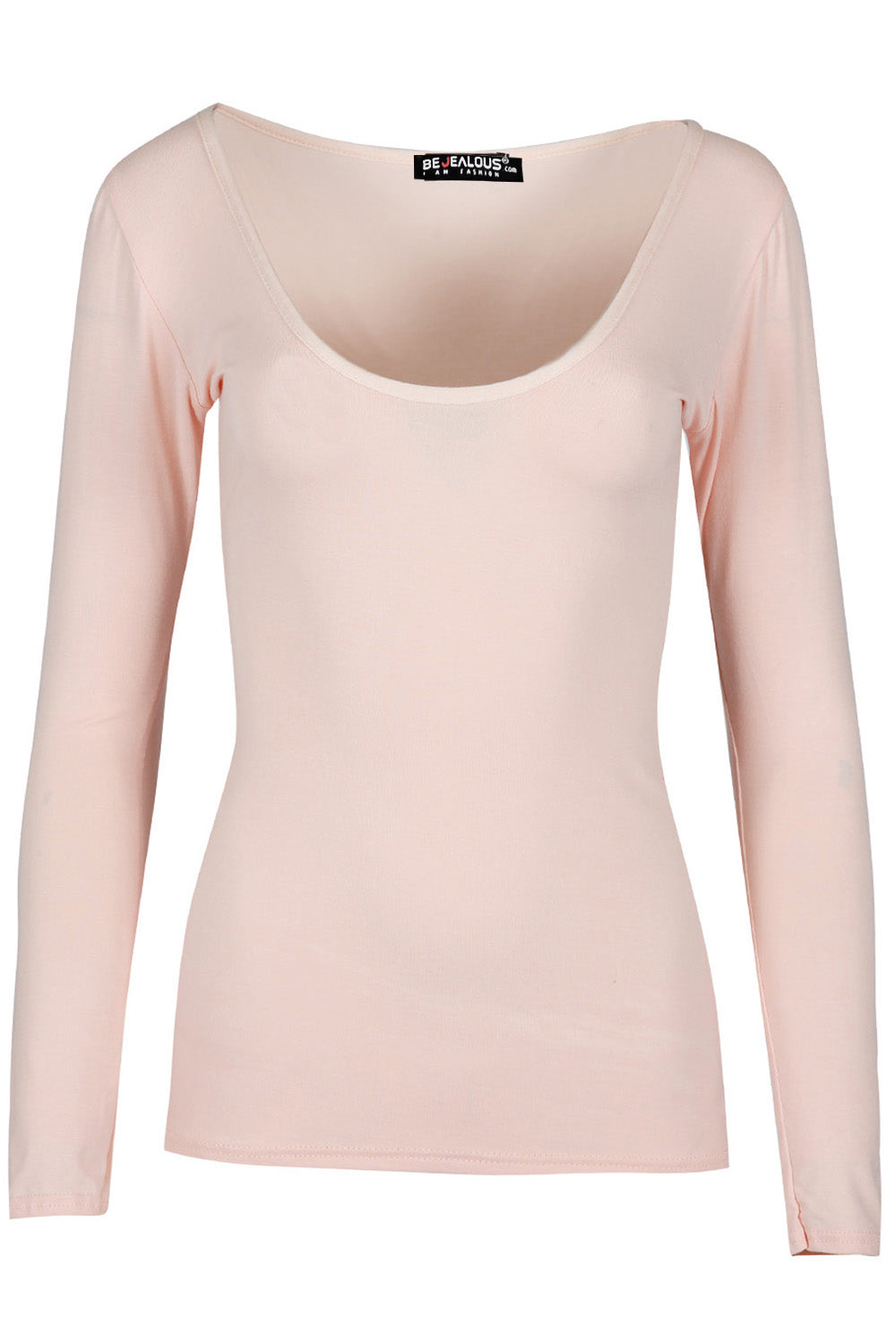 Aria Scoop Neck Long Sleeve Plain T Shirt