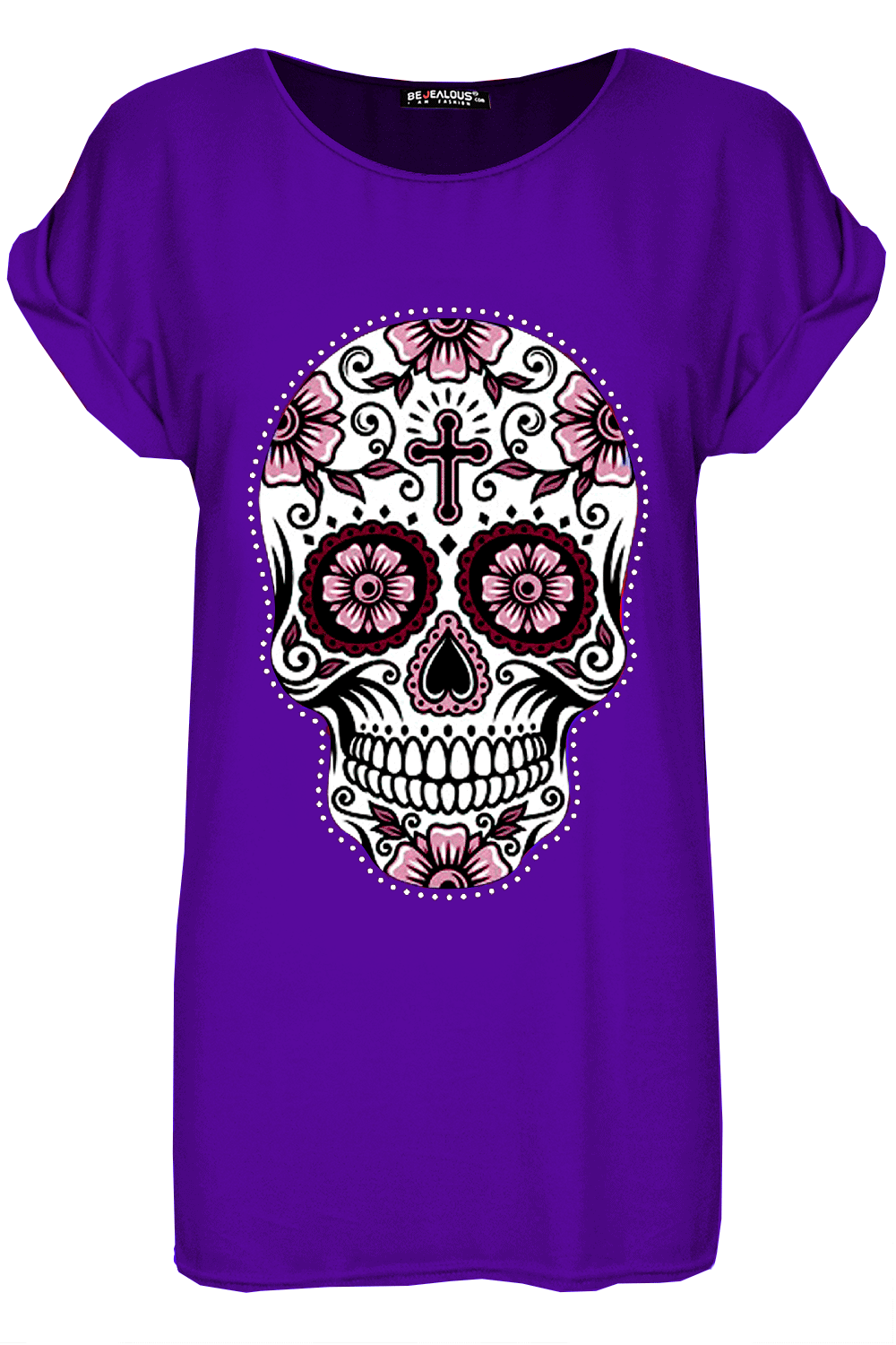 Short Sleeve Skull Print Loose Fit Tshirt