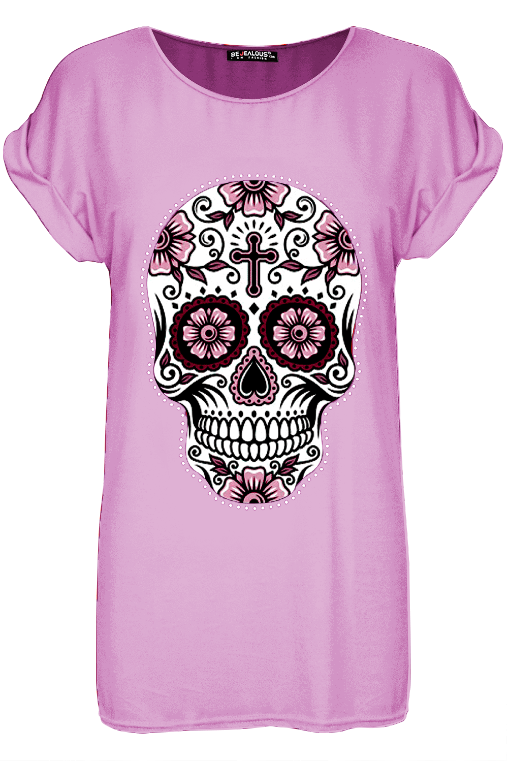 Short Sleeve Skull Print Loose Fit Tshirt