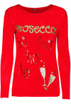 Matilda Christmas Gold Glitter Prosecco Ho Ho Ho Long Sleeve T-Shirt