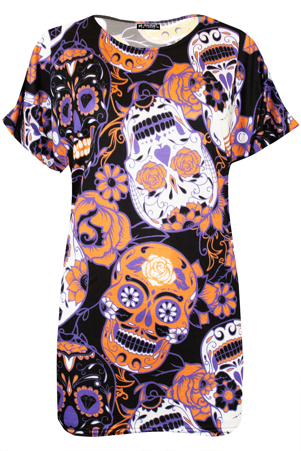 Sarah Halloween Scary Skull Face T Shirt Top