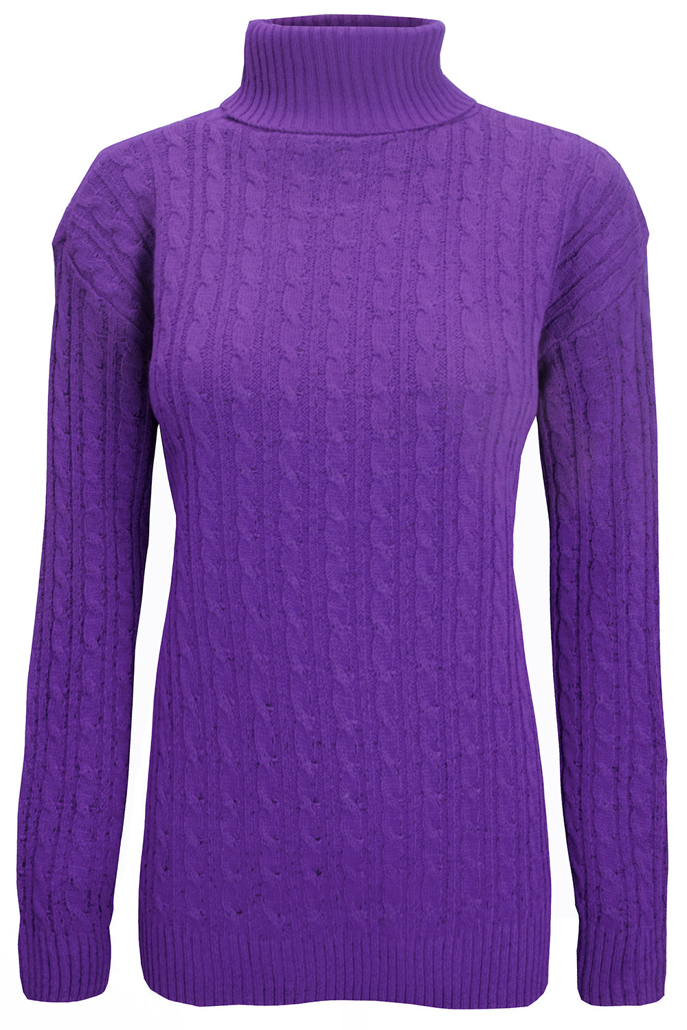Lily Roll Neck Cable Knit Long Sleeve Jumper