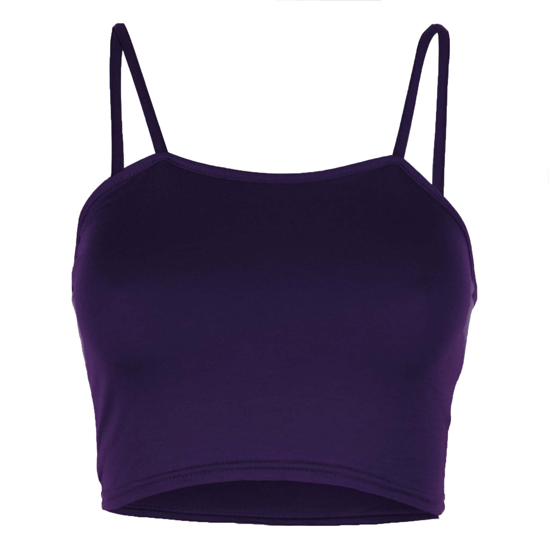 Carrieanne Strappy Cami Basic Jersey Crop Top