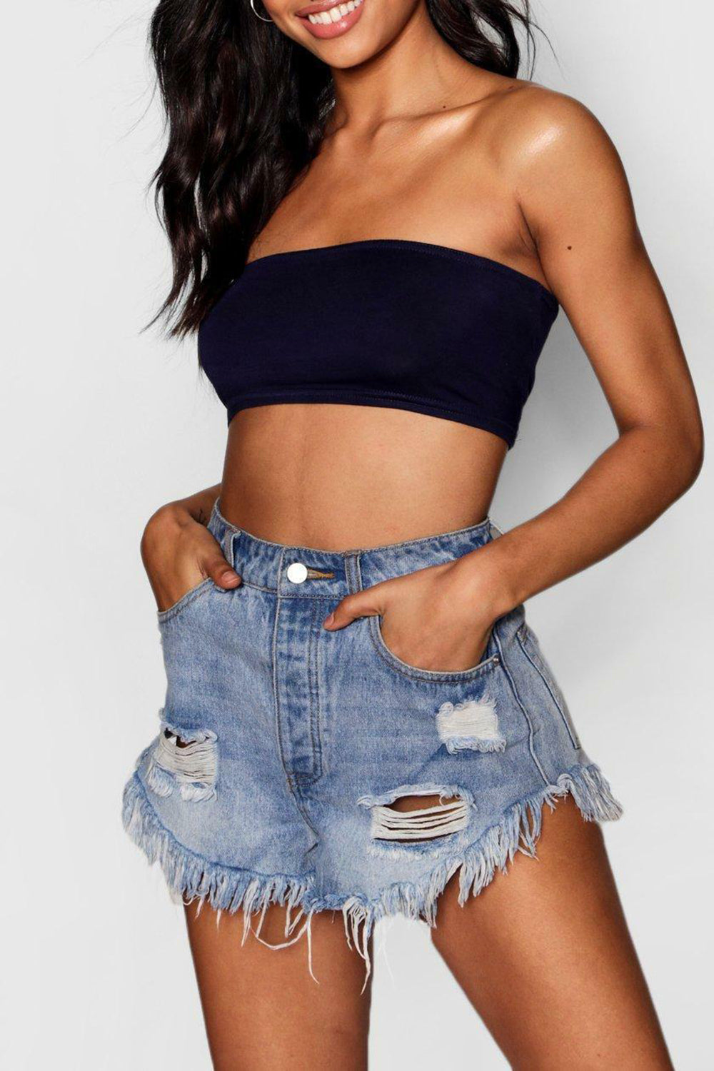 Lizzi Bandeau Basic Jersey Crop Top