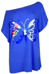 Lisa Rainbow Butterfly Batwing Oversized Baggy Basic T Shirt